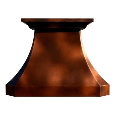 Copper Kitchen Hood With Bold Patterned Surface Design